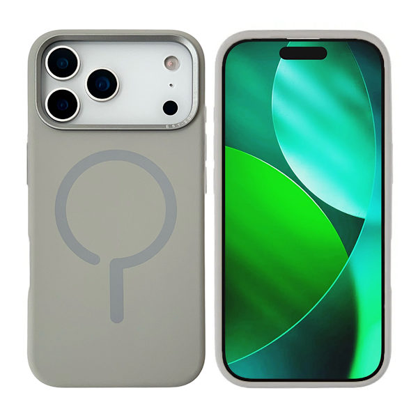 Metal Eagle Eye Liquid Magnetic Silicone Case iPhone 17 Pro Max Grey Grå