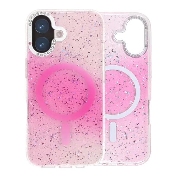 Glitter Diamond Magnetic Case - iPhone 17 Pink Glitter