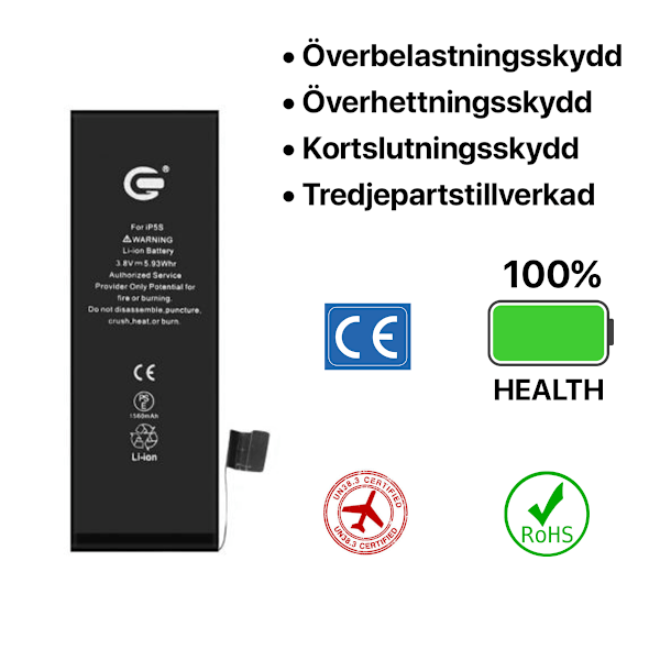 iPhone 5S Batteri Kit Svart