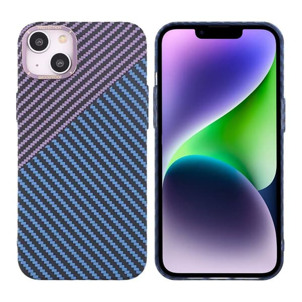 iPhone 15 Plus Mobilskal i Kolfiber - Lila/Blå Lila