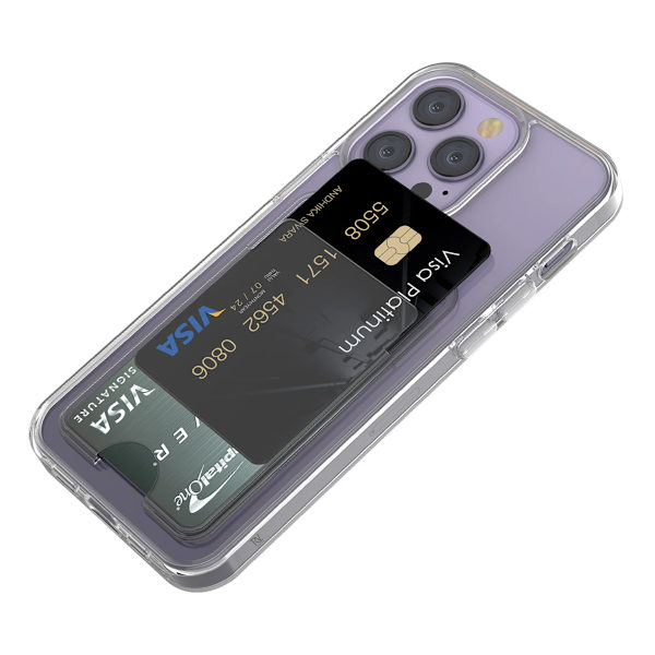 iPhone 14 Pro Case with Card Holder TPU - Transparent