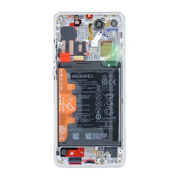 Huawei P30 Pro Skärm med LCD Display + Batteri Original - Silver Silver