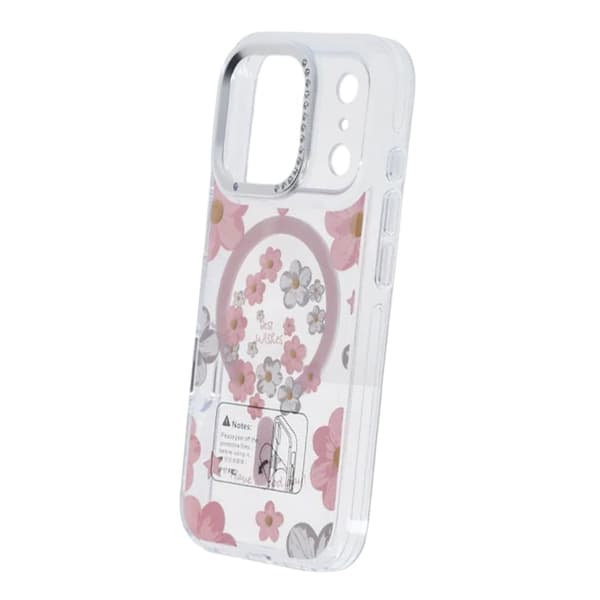 Gradient Floral Magnetic Case For iPhone 17 Pro Max Pink