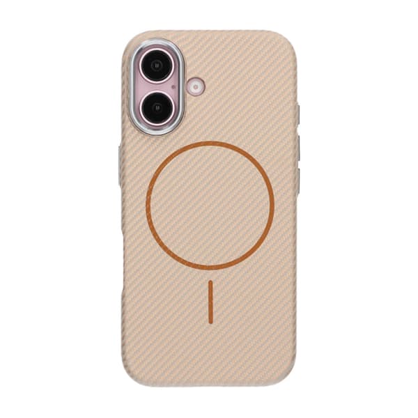 iPhone 16 Mobile Case Carbon Patterned - Gold Guld