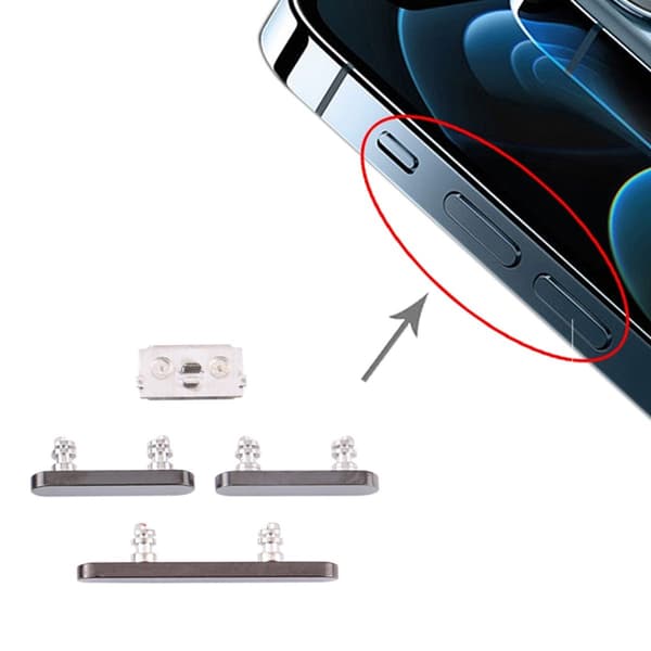 iPhone 12 Pro/12 Pro Max Sidoknappar - Grå Grå