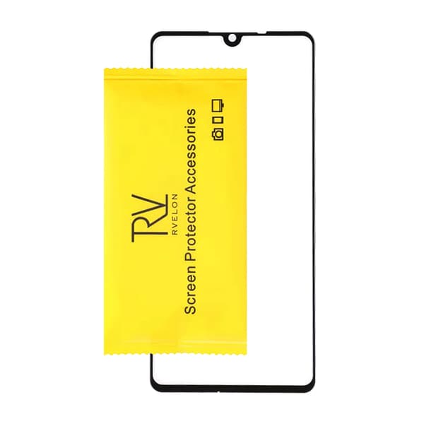 Screen Protector Samsung A41 - 3D Tempered Glass Black bulk Svart