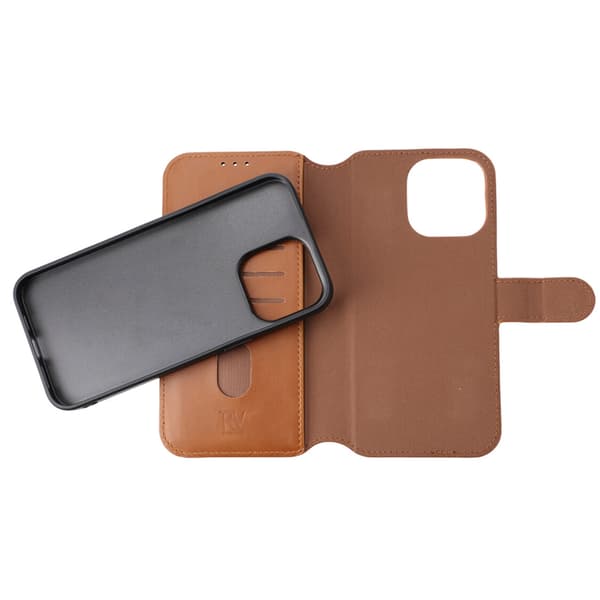 iPhone 15 Pro Max Plånboksfodral Magnet Rvelon - Brun Brun