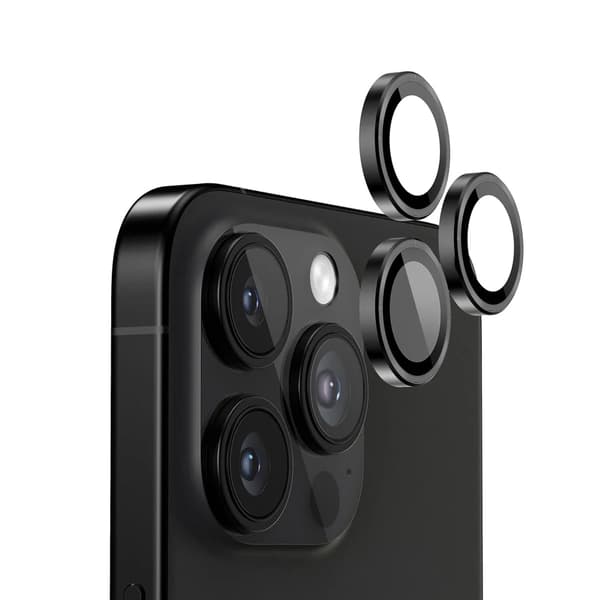 iPhone 16 Pro and 16 Pro Max Lens Camera Protector - Black Svart