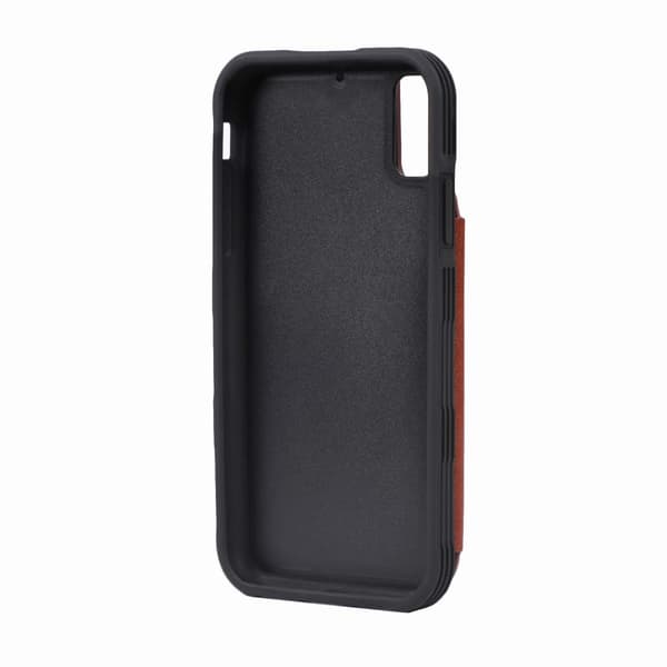Shockproof Case Card Slot G-SP iPhone XS Max - Brown Brun