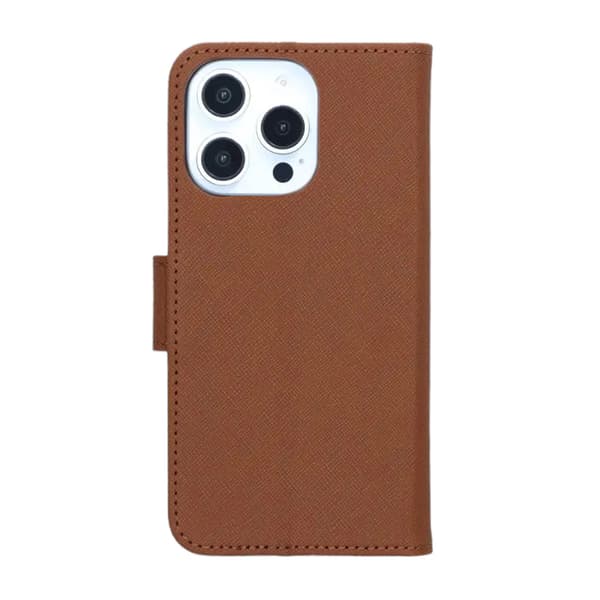 Flip Stand Leather Wallet Case For iPhone 16 Pro Max Brown