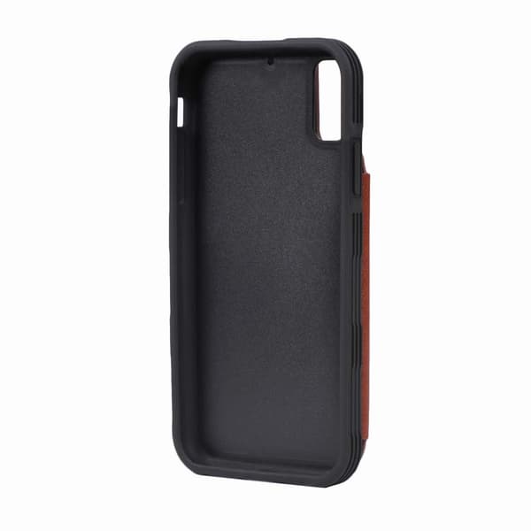 Stöttåligt Skal Kortfack G-SP iPhone X/XS - Brun Röd
