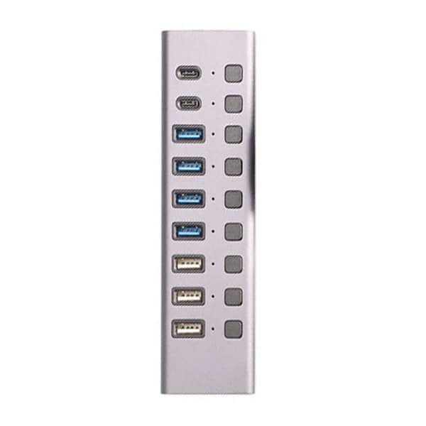 USB Multiadapter med 9st USB-A & USB-C uttag (60W)