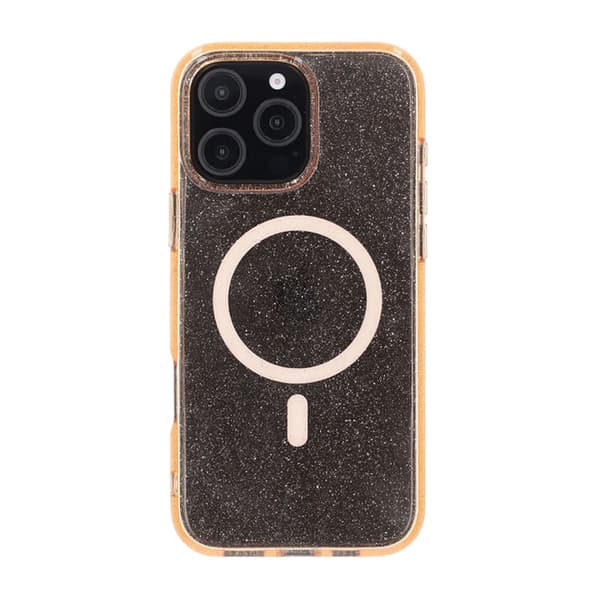 iPhone 16 Pro Max Rvelon Mobilskal TPU med MagSafe - Glitter Guld Glitter