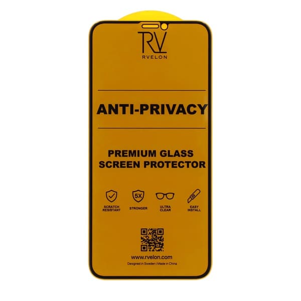 Rvelon Privacy Skärmskydd i Härdat Glas för iPhone 11 Pro/XS/X - Bulk
