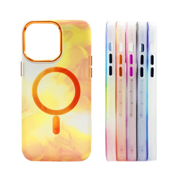 iPhone 13 Pro Max MagSafe Mobile Case - Orange Abstract Orange