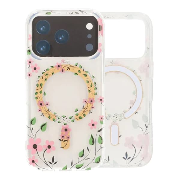 Blommigt Transparent Skal med MagSafe - iPhone 17 Pro Mönstrat