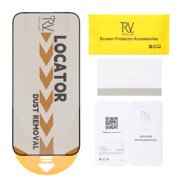 Rvelon Skärmskydd Heltäckande Privacy för iPhone 15 Pro Max - 20-pack med Monteringsram