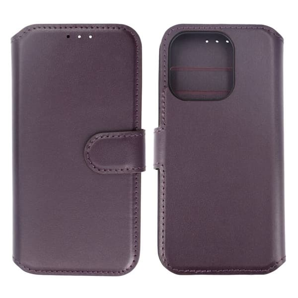 iPhone 15 Pro Plånboksfodral Läder Rvelon - Lila Lila