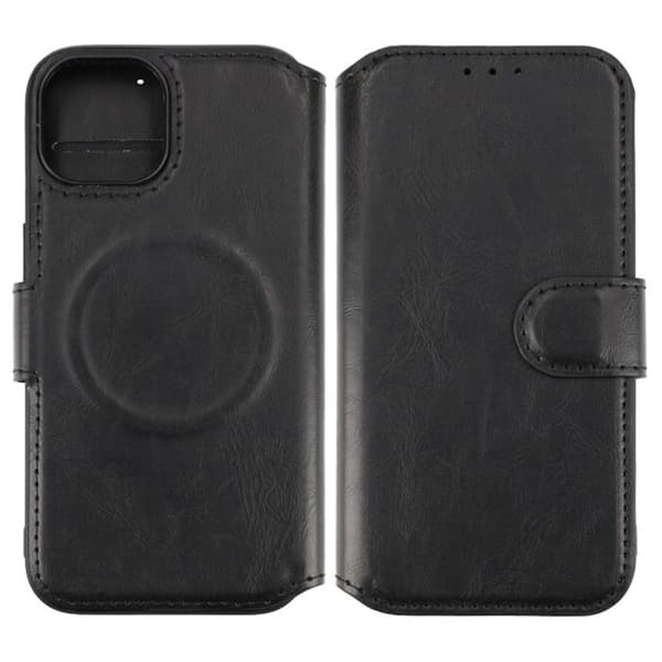 iPhone 15 Plus Wallet Case with Magsafe Rvelon - Black Svart