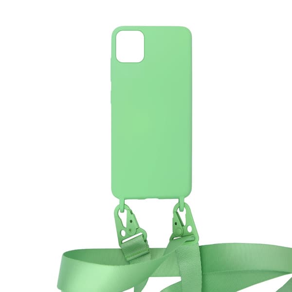 iPhone 11 Pro Max Silikonskal med Rem/Halsband - Grön Grön