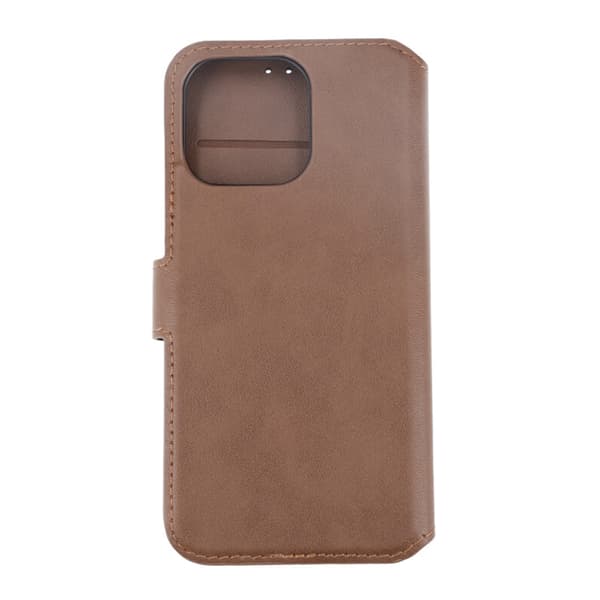 iPhone 15 Pro Max Wallet Case Leather Rvelon - Brown Brun