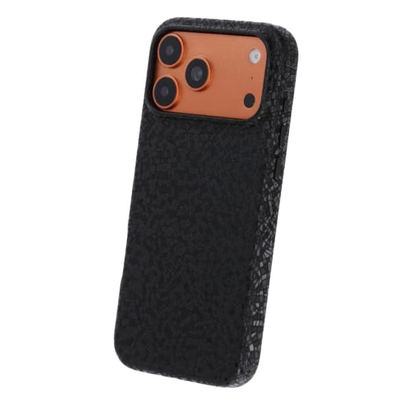 Crystal Grain Full Wrap Magnetic PU Leather Case For iPhone 17 Pro Max/18 Pro Max Black