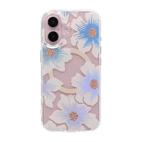 Laser Engraved Floral Rhinestone MagSafe Case For iPhone 17 Large Lily