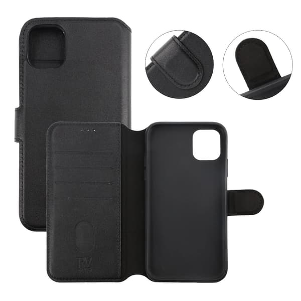 iPhone 14 Pro Max Plånboksfodral Extra Kortfack Rvelon - Svart Svart