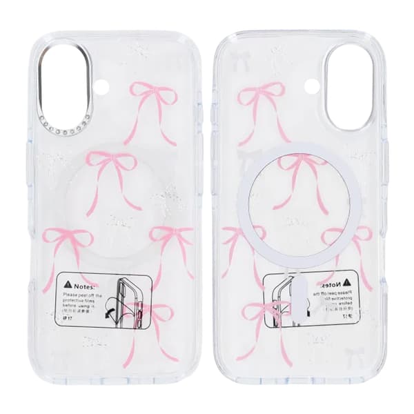 Mobile case Magsafe for iPhone 17 - Transparent with bow Transparent
