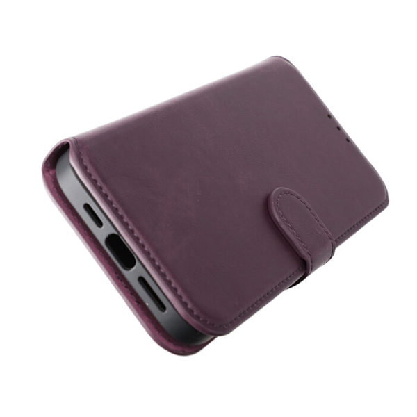 RV Magnetic Wallet Case iPhone 15 Plus Dark Cherry Lila