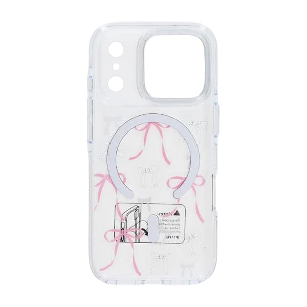 Mobile case Magsafe for iPhone 17 Pro - Transparent with bow Transparent
