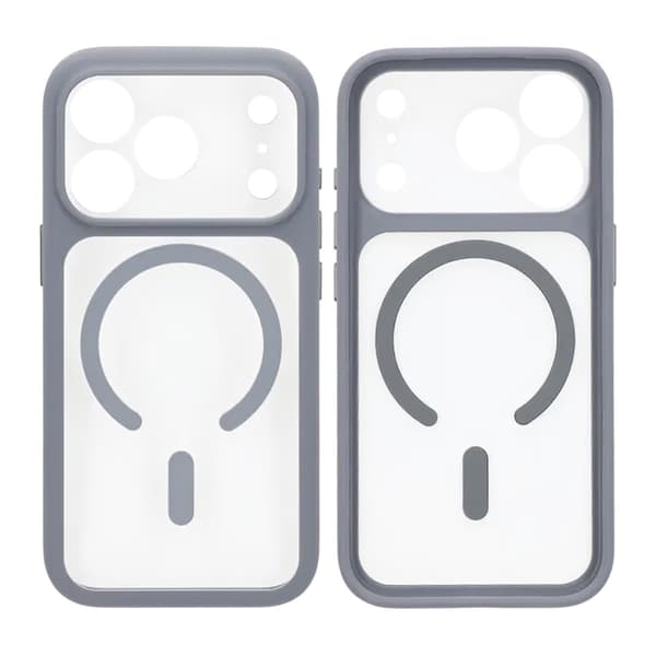 Case for iPhone 17 Pro Max - MagSafe and Camera Protection - Gray Grå