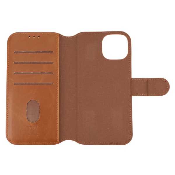 RV Magnetic Wallet Case iPhone 15 Brown Brun