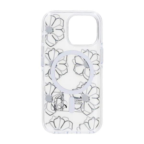 Case Magsafe for iPhone 15 Pro Max - Transparent with flowers Transparent