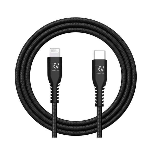 Rvelon USB-C till Lightning Kabel Flätad 1m Svart