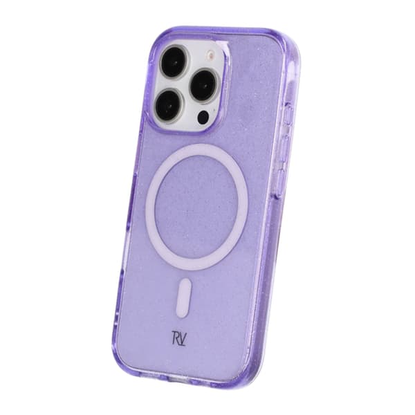 iPhone 16 Pro Rvelon Mobilskal TPU med MagSafe - Glitter Lila Glitter