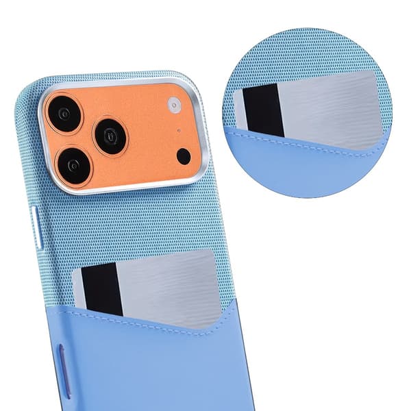 Magnetiskt Mobilskal med Läder Korthållare till iPhone 17 Pro och 18 Pro - Blå Blå