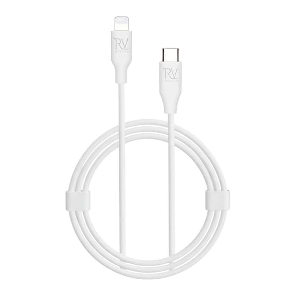 Rvelon iPhone-kabel USB C till Lightning MFi Silikon 2M Vit Vit