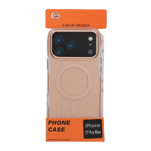 Corrugated Magsafe Mobile Case for iPhone 17 Pro Max - Gold Guld