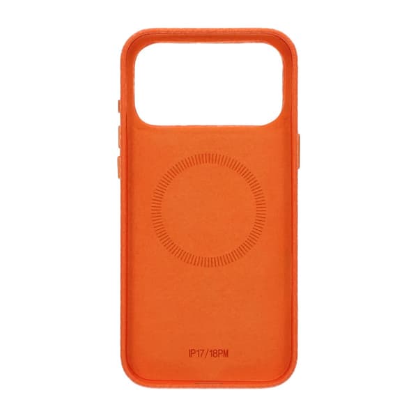 Crystal Grain Full Wrap Magnetic PU Leather Case For iPhone 17 Pro Max/18 Pro Max Orange