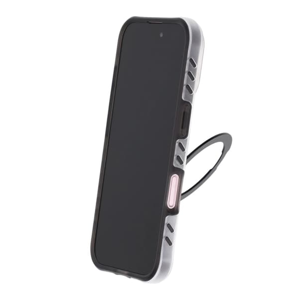 Matt Mobilskal med ringstativ för iPhone 16 - Svart Svart