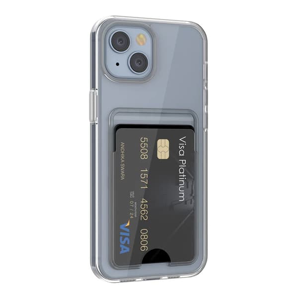iPhone 14 Mobile Case with Card Holder TPU Rvelon - Transparent