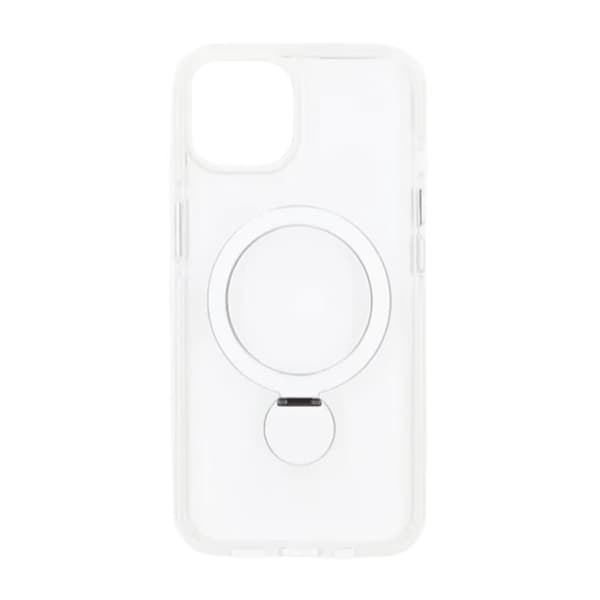 Magsafe Case for iPhone 15 - Transparent white with ring stand Transparent