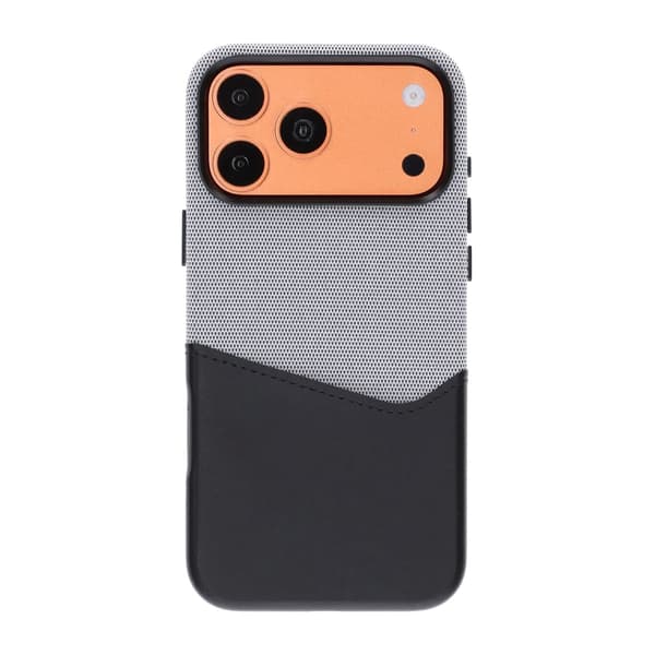 Dual-Tone Leather Card Holder Magnetic Phone Case For iPhone 17 Pro Max/18 Pro Max Black Svart