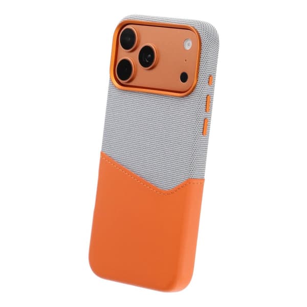 Dual-Tone Leather Card Holder Magnetic Phone Case For iPhone 17 Pro Max/18 Pro Max Orange Orange