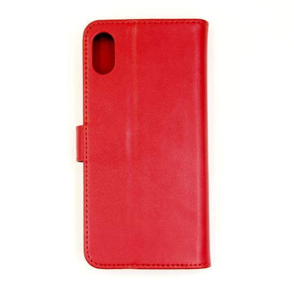 iPhone XS Max Wallet Case Leather with Stand - Red Röd