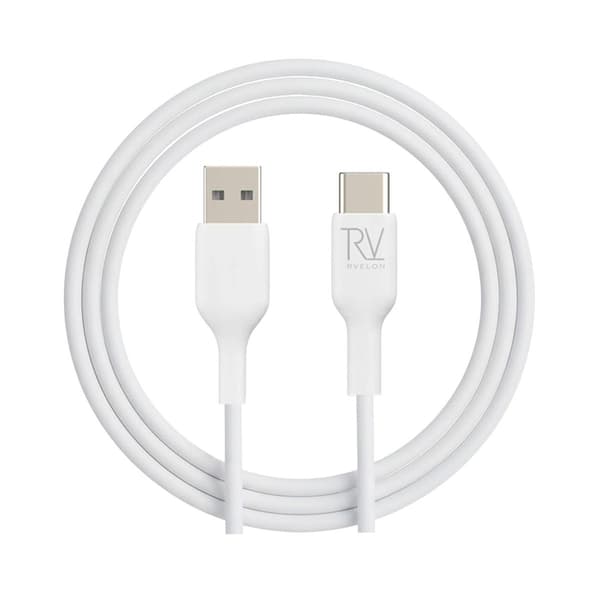 Rvelon USB-A till USB-C Kabel 1M - Vit Vit