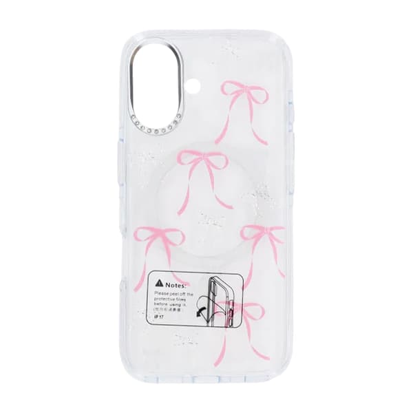 Mobilskal Magsafe till iPhone 17 - Transparent med rosett Transparent