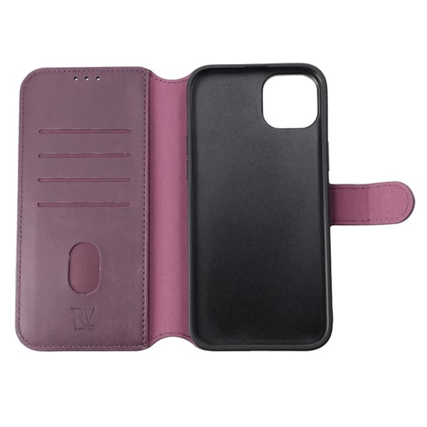 iPhone 15 Plus Plånboksfodral Magnet Rvelon - Lila Lila