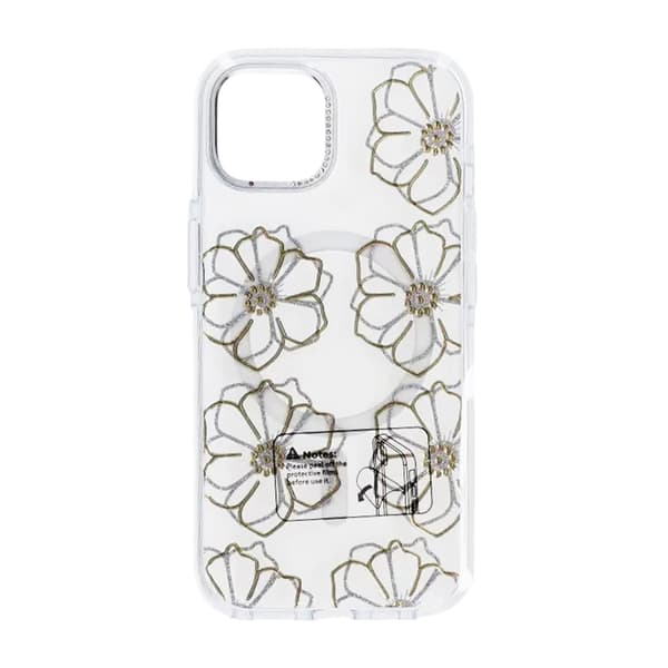 Mobile case Magsafe for iPhone 15 - Transparent with flowers Transparent